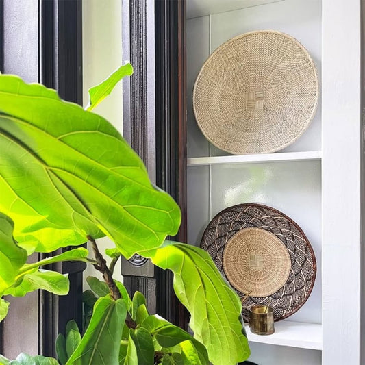 Woven Wall Plates with Candle Offering - Circle of Stillness & Symbol – Enkito e Naramat (Step of Stillness).