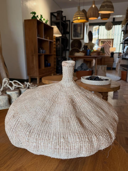 Maasai Calabash Vessel – 'Enkátá Oltau' (Gathering Ground) – Woven Ritual Container.