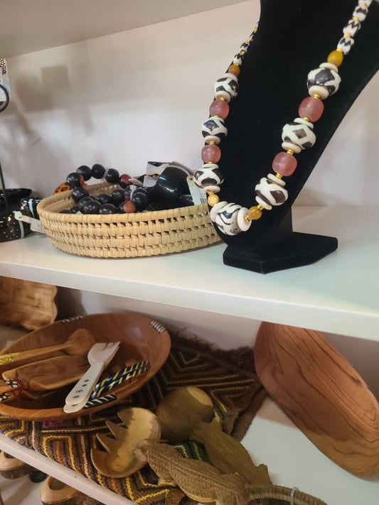 Maasai Vault of Textured Kinship – Enkátá Emutai Oltau (Adornment & Guardian) – Ritual Shelf Ensemble