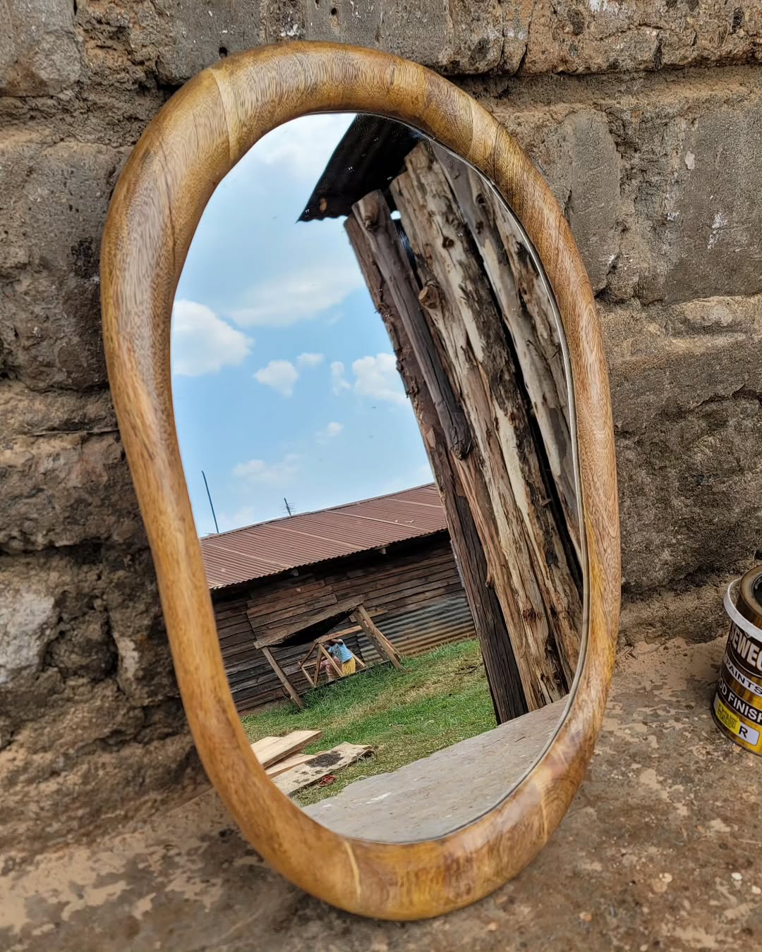 Reflective Ritual Mirror Ensemble - Maasai Oval of Echo – 'Enkátá Emut' (Adornment & Echo).