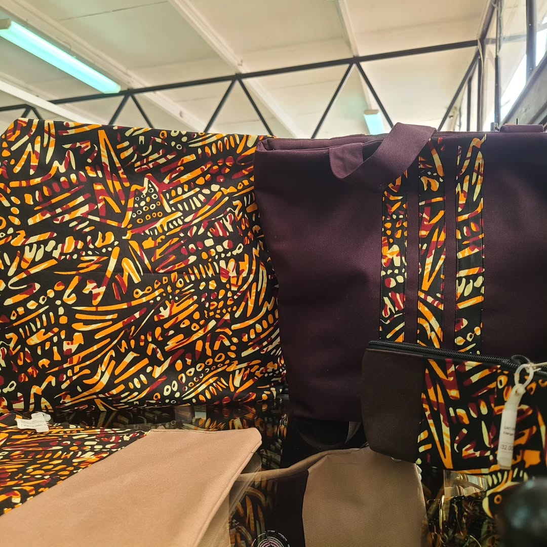 Abstract Textile Bag Ritual Ensemble - Maasai Motion of Echo – 'Enkátá Olkaria' (Journey & Pattern).