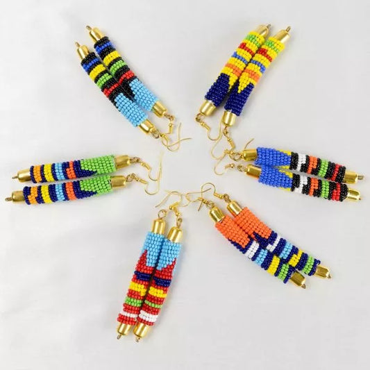 Radiant Beaded Earring Set – Enkare e Sidai Olkaria (Beautiful River of the Hearth) Edition.