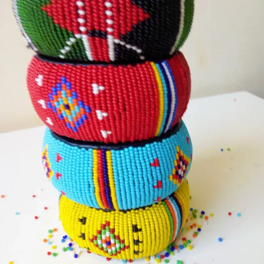 Stacked Beaded Bracelet Set – Enkare e Nkae Olkaria (River of Adornment – Hearth Edition).