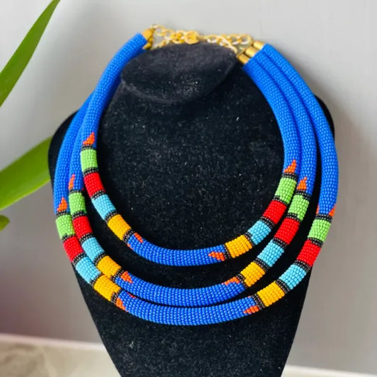 Tubular Beaded Necklace – Enkare e Sidai le Enkito (Beautiful River of the Cloth) Edition.