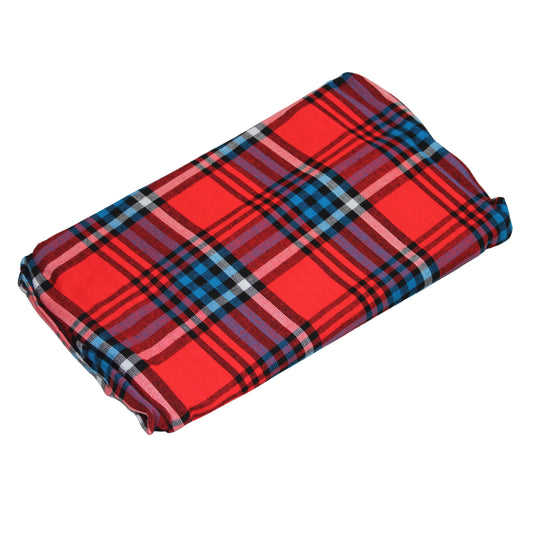 Maasai Shuka – Classic Red and Blue Tartan – Enkito e Orma (Step of Honor).